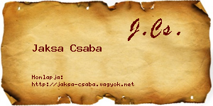 Jaksa Csaba névjegykártya