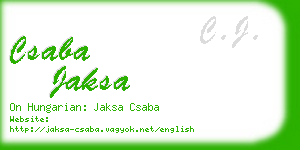 csaba jaksa business card